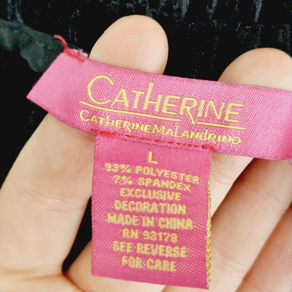 Catherine Malandrino Black Gray Stripe Velvet Drawcord Sweatpants P6411 - Picture 7 of 8